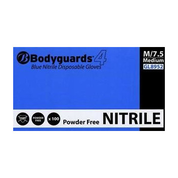 Polyco Bodyguards 4 Blue (M) Nitrile Powder Free Disposable Gloves Gl8952 100 Large