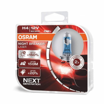 Default Osram Night Breaker Laser H4 bulb ,duo box