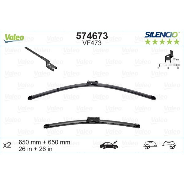 VF473 Silencio Wiper FB OE LHD RHD VF473 Kit image