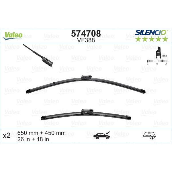 VF388 Silencio Wiper FB OE RHD VF388 Kit image