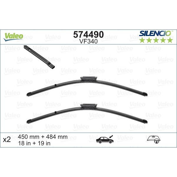 VF340 Silencio Wiper FB OE RHD VF340 Kit image