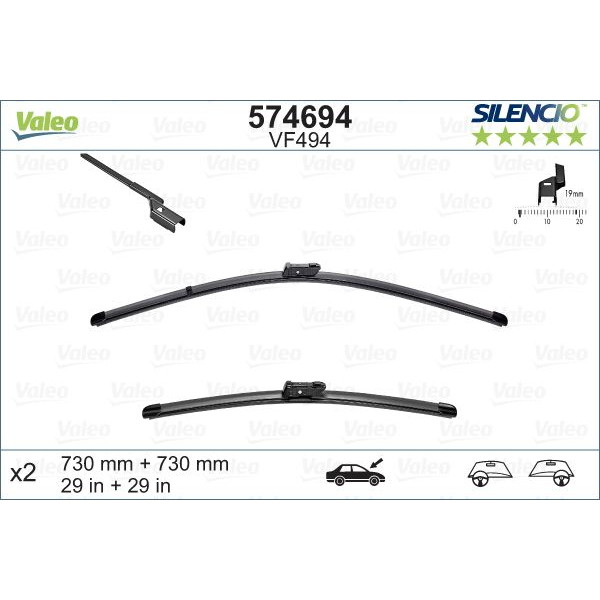 VF494 Silencio Wiper FB OE LHD RHD VF494 Kit image