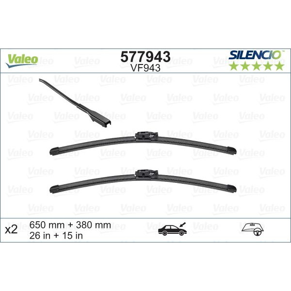 VF943 Silencio Wiper FB OE RHD VF943 Kit image