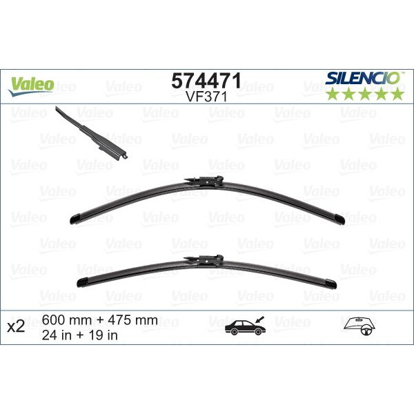 VF371 Silencio Wiper FB OE RHD VF371 Kit image