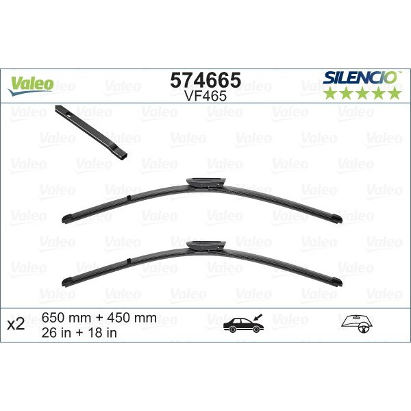VF465 Silencio Wiper FB OE RHD VF465 Kit image
