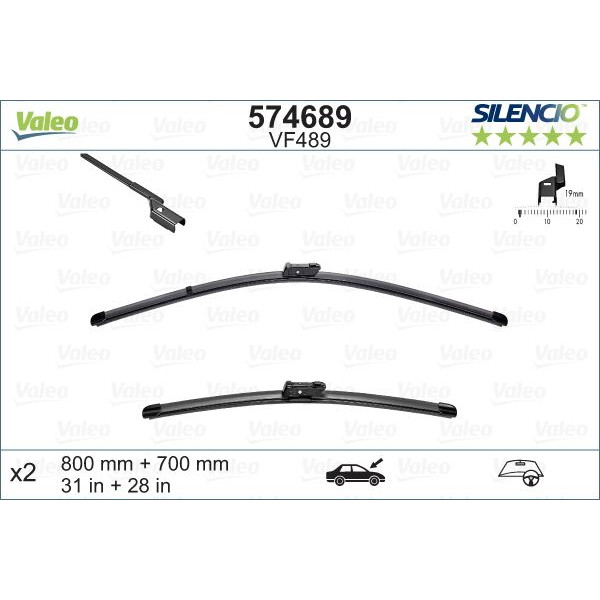 VF489 Silencio Wiper FB OE RHD VF489 Kit image