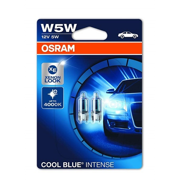 Osram Cool Blue Intense W5W xenon effect light Bulb 12v , Set of 2 image