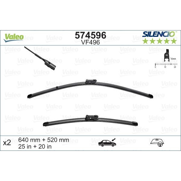 VF496 Silencio Wiper FB OE RHD VF496 Kit image